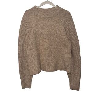 Topshop Cinched Waste Mock Neck Tan Sweater Women’s Sz Med (8-10)